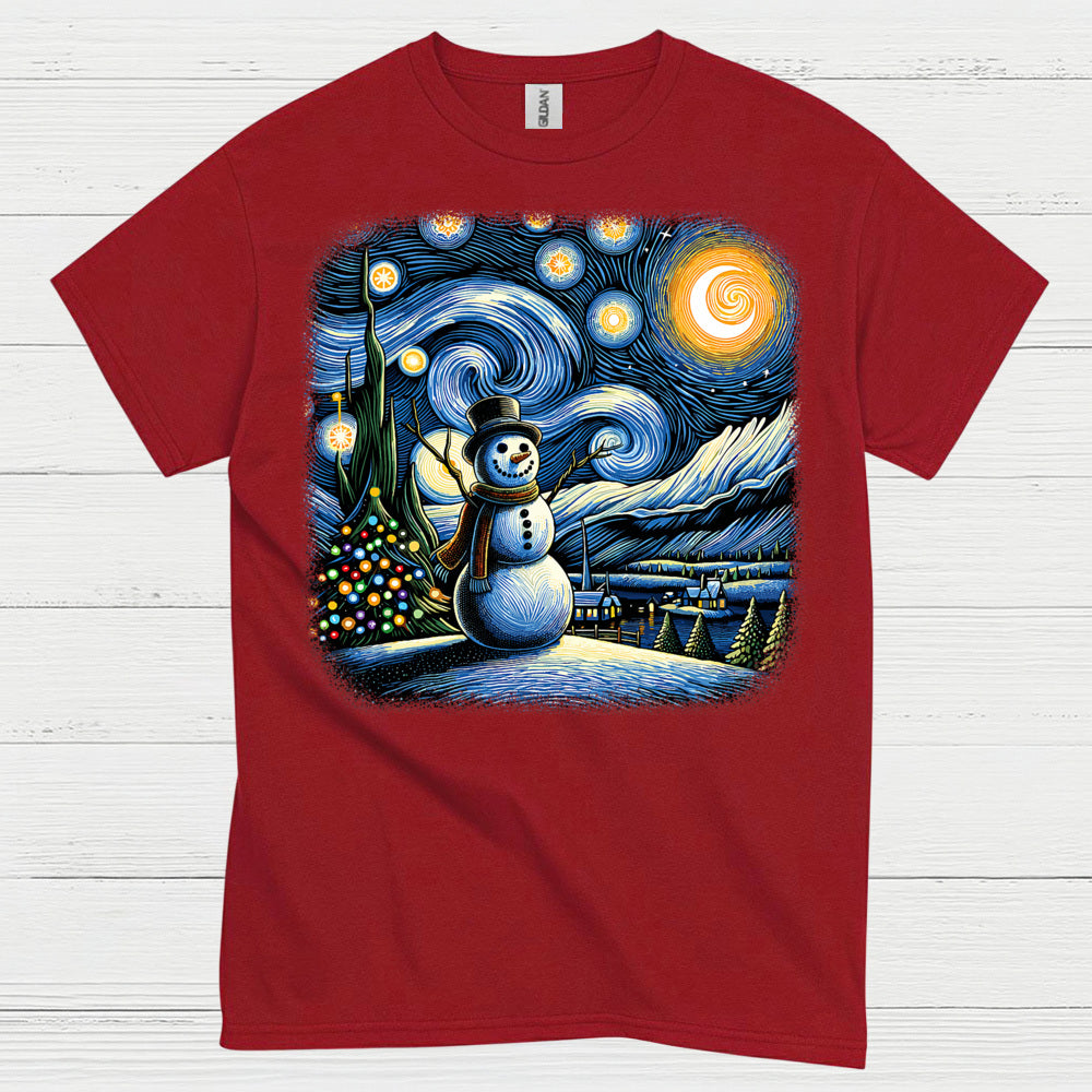 Festive Snowman Art T Shirt