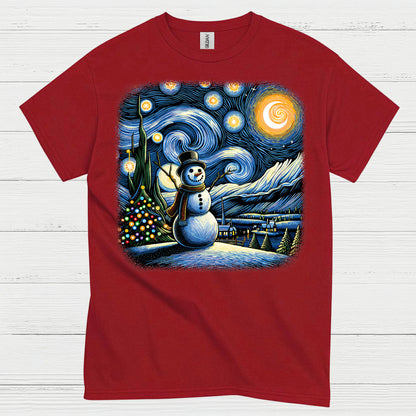 Festive Snowman Art T Shirt