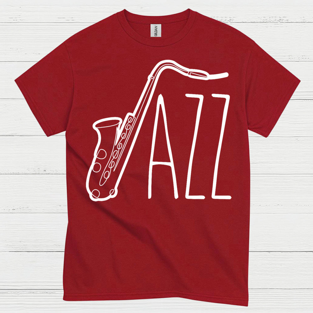 Jazz Saxophone Minimal Line Art T Shirt