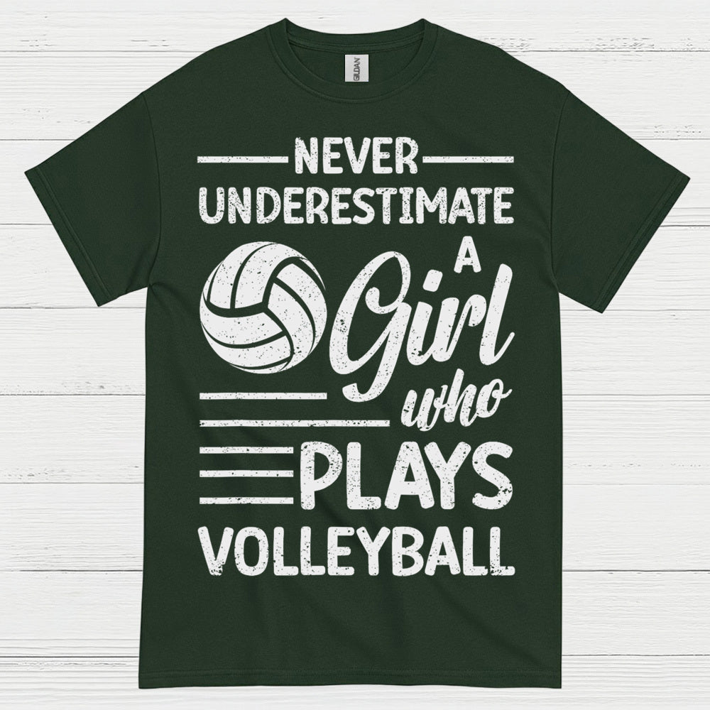 Never Underestimate A Girl Volleyball T Shirt
