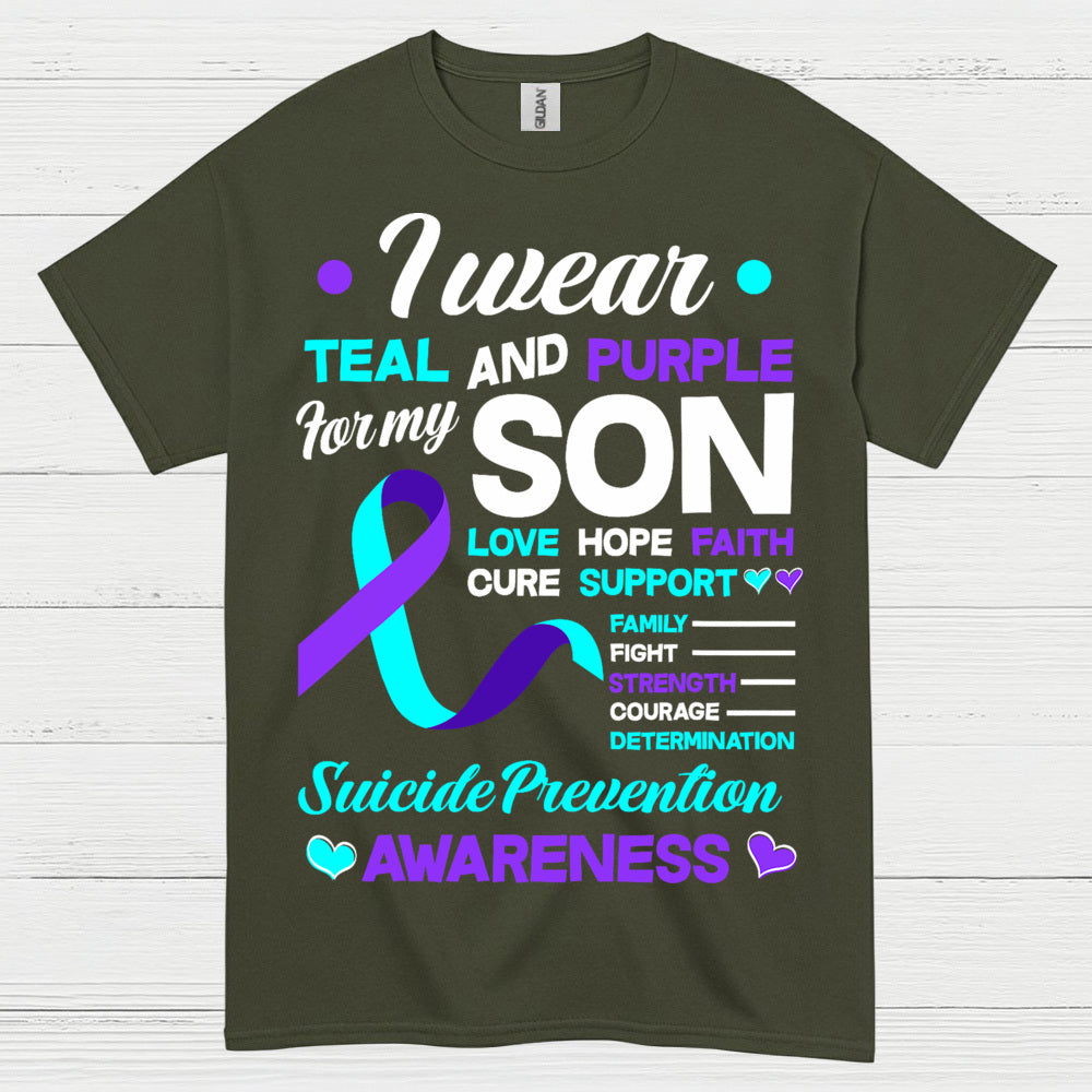 I Wear Teal Purple For My Son T Shirt