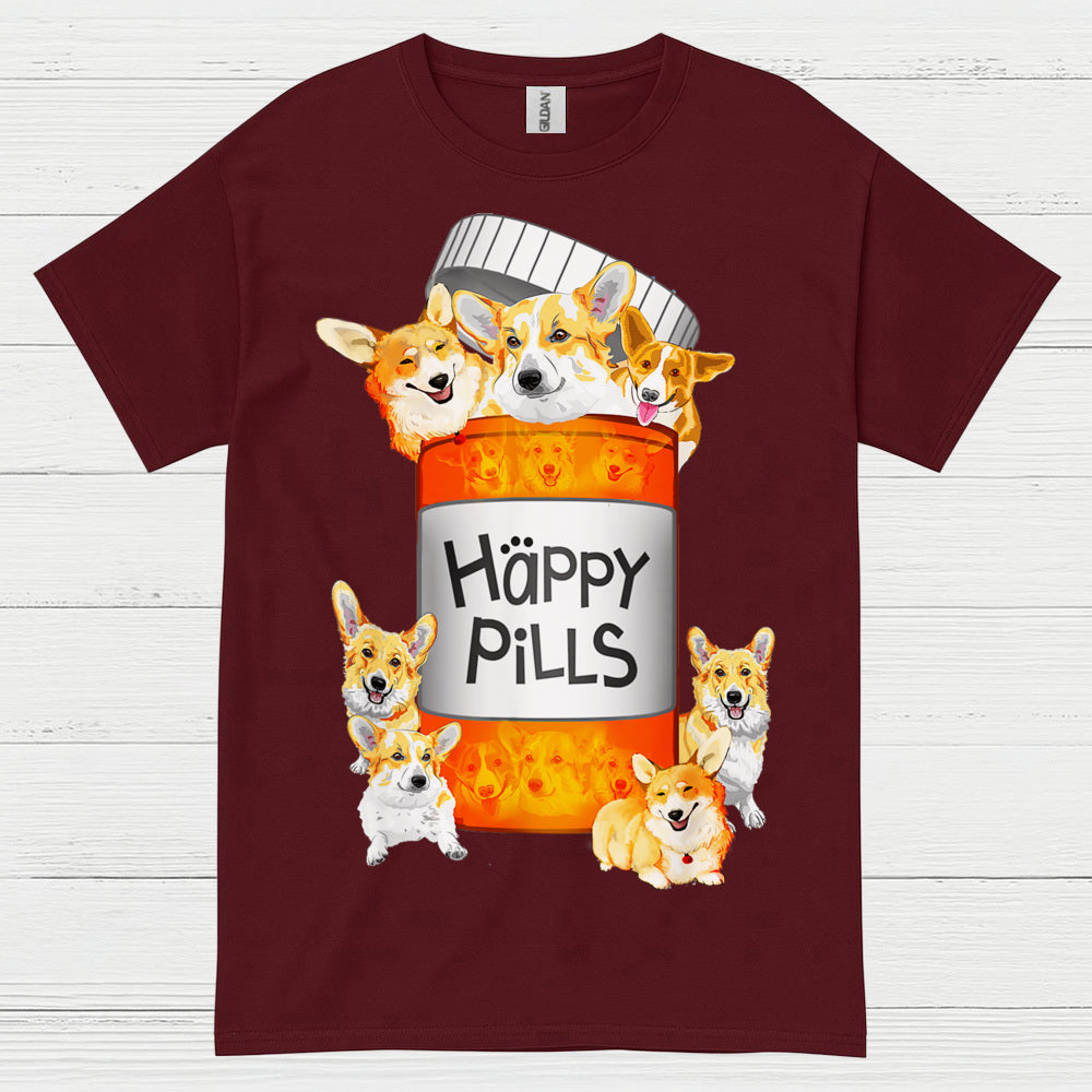 Happy Pills Corgi Dog T Shirt