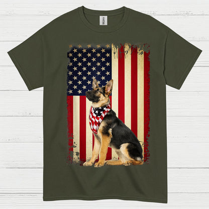 Patriotic German Shepherd T Shirt