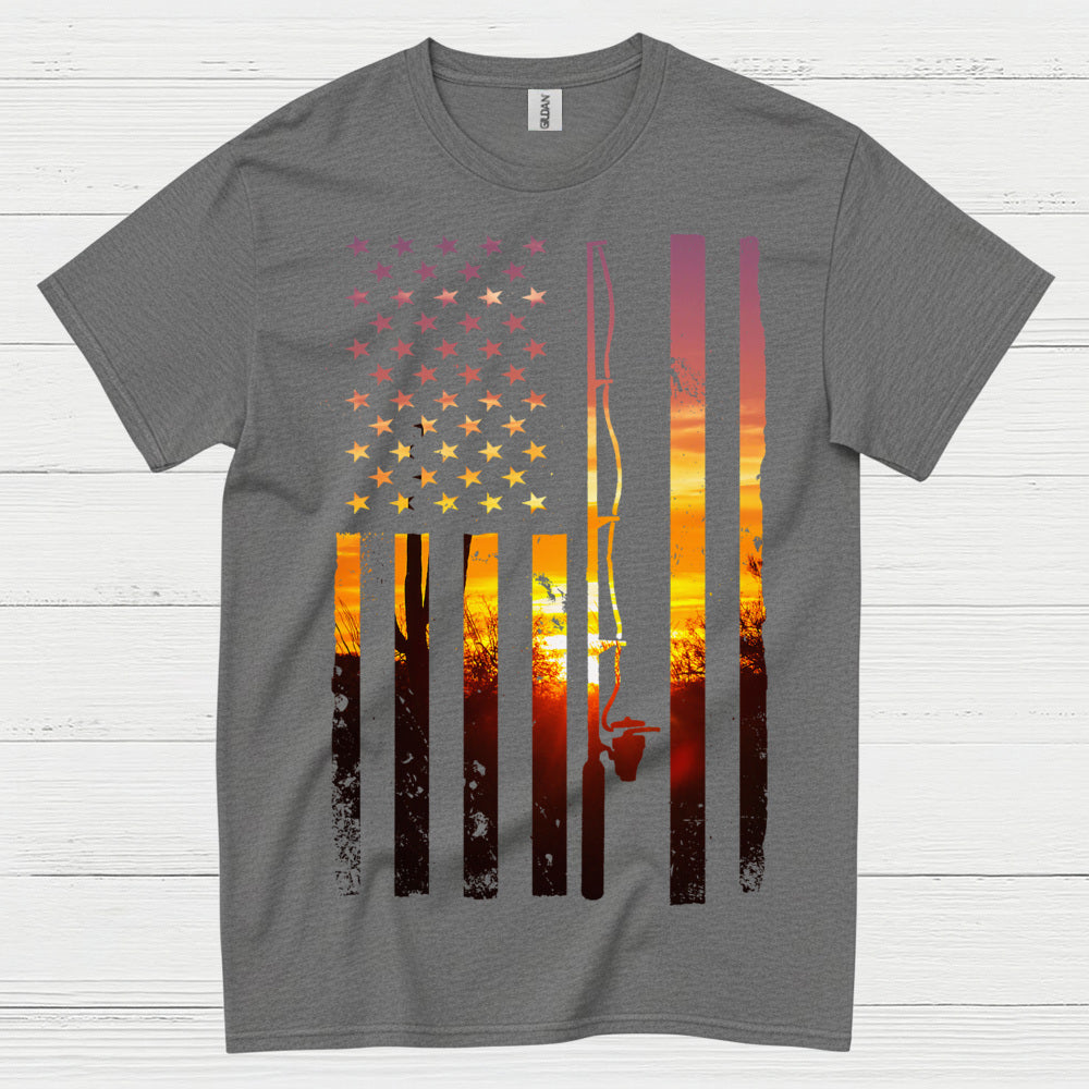 American Flag Fishing T Shirt