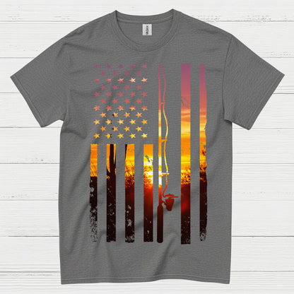 American Flag Fishing T Shirt