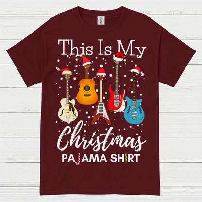 Guitar Christmas Pajama Vibes T Shirt
