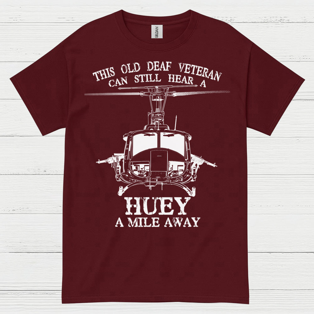 Old Deaf Veteran Huey Helicopter T-Shirt