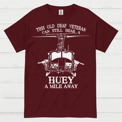 Old Deaf Veteran Huey Helicopter T-Shirt