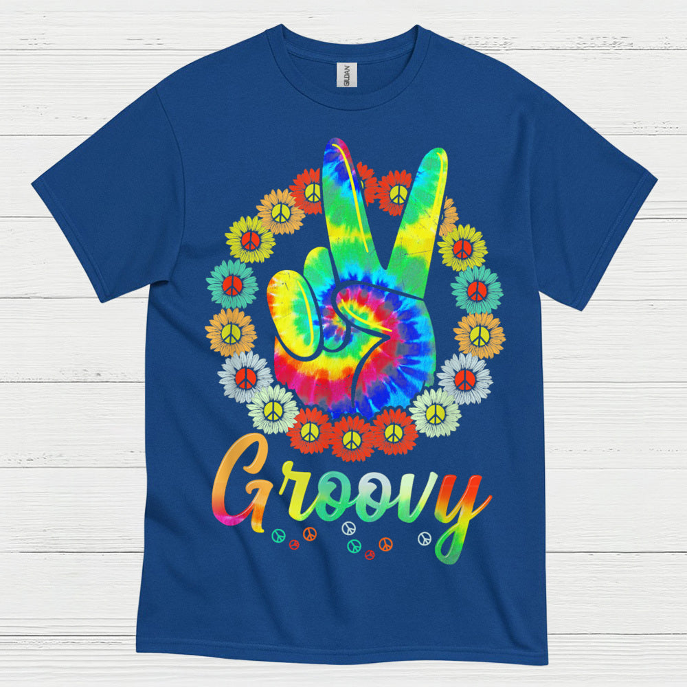 Groovy Tie Dye Peace Sign T Shirt