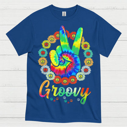 Groovy Tie Dye Peace Sign T Shirt