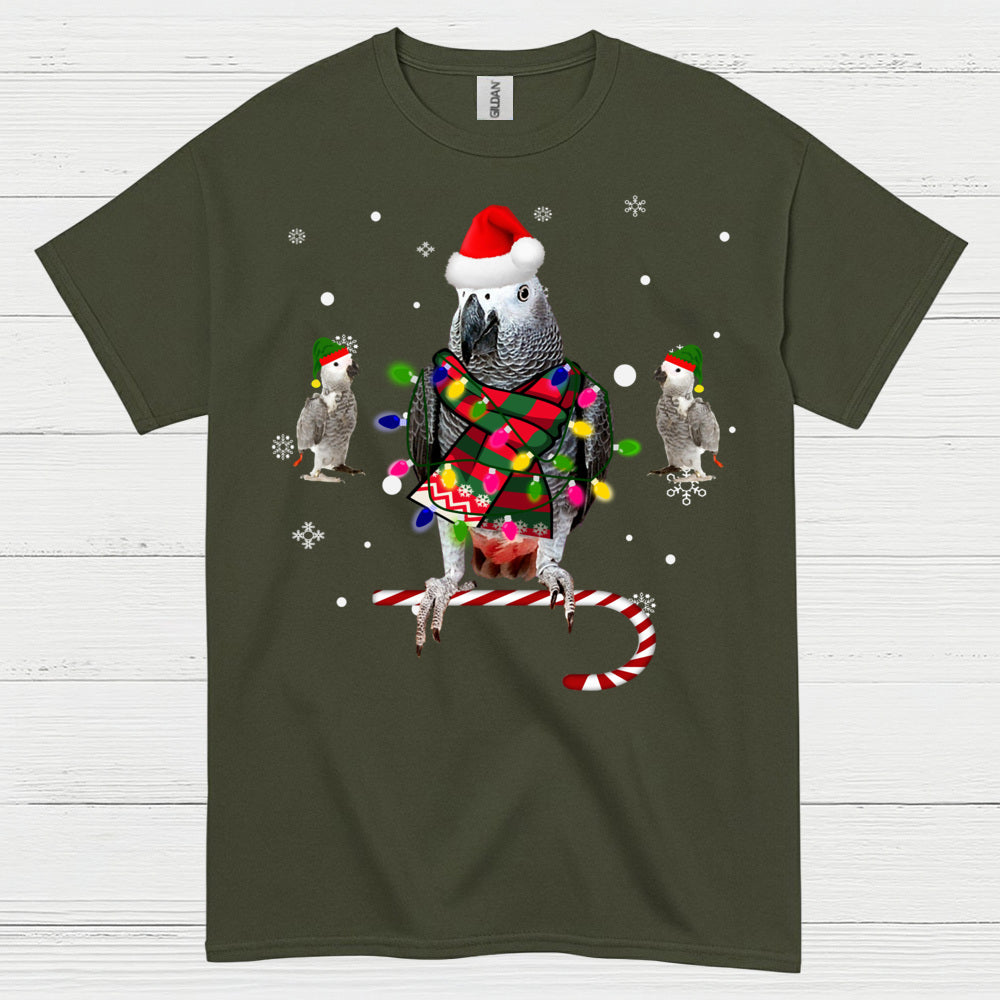 Christmas Parrot Funny Holiday T Shirt