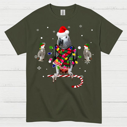 Christmas Parrot Funny Holiday T Shirt