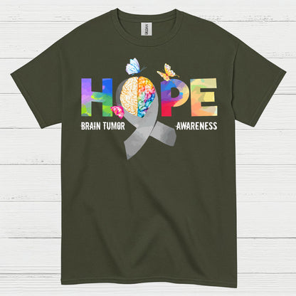 Hope Brain Tumor Awareness Butterfly T Shirt