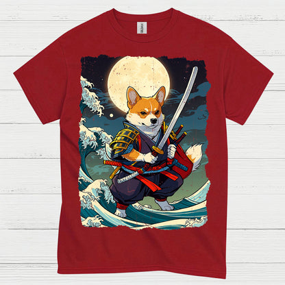 Samurai Corgi Warrior Art T Shirt