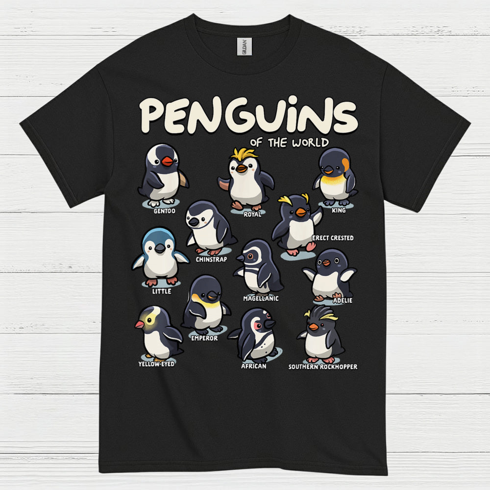 Penguins Of The World Educational Graphic T Shirt