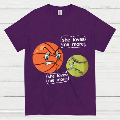 She Loves Me More Basketball Softball T Shirt