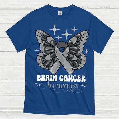 Butterfly Ribbon Brain Cancer Awareness T Shirt