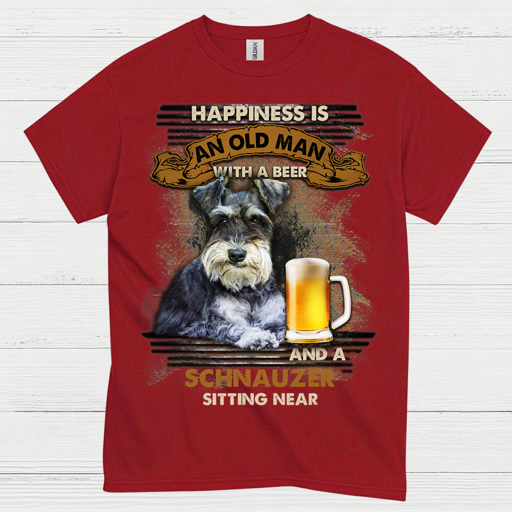 Happiness Is Schnauzer And Beer Funny T Shirt