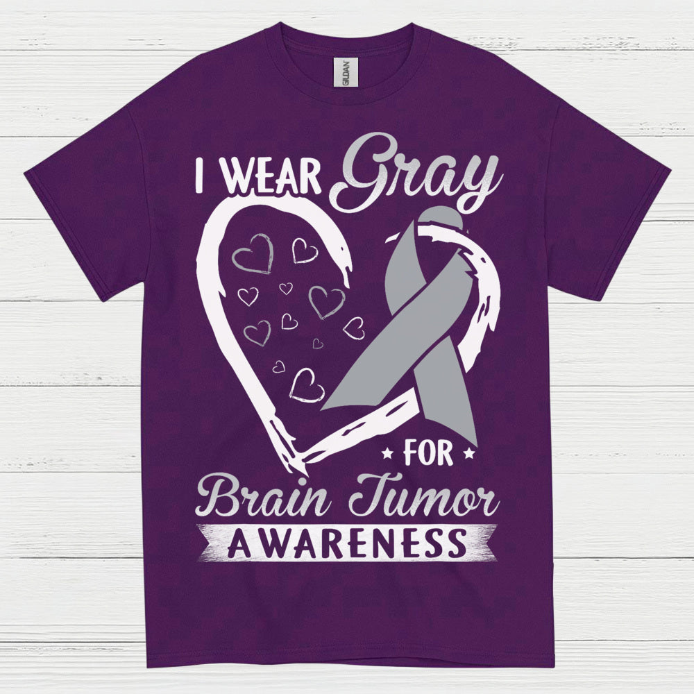 I Wear Gray For Brain Tumor Awareness T Shirt