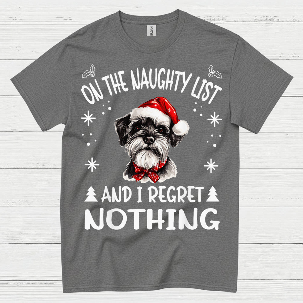 Naughty List Schnauzer Christmas T Shirt