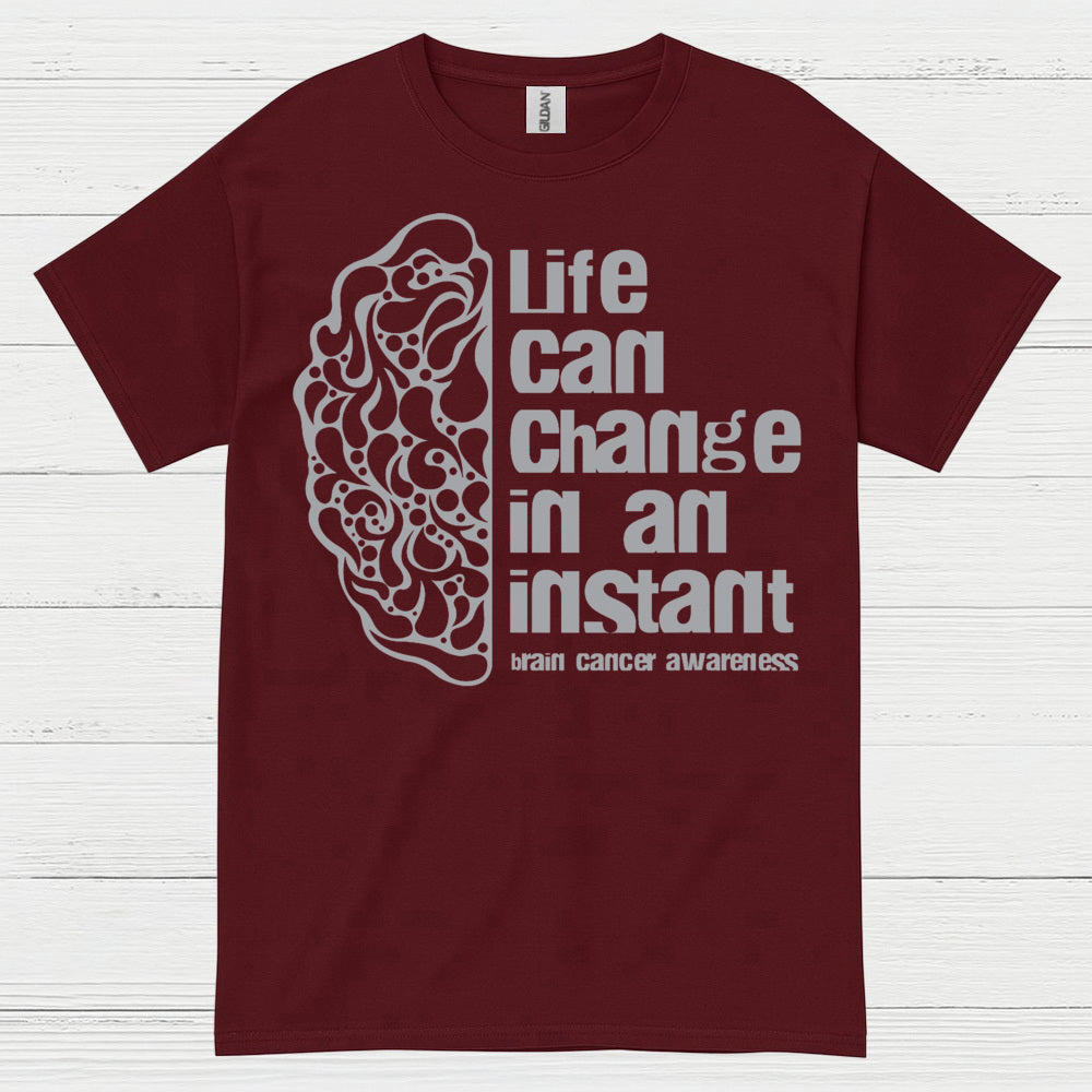Life Can Change In An Instant Brain Cancer T Shirt