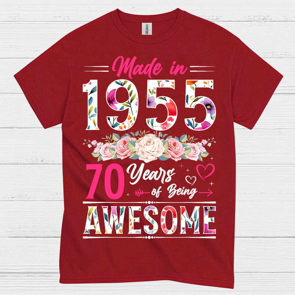 Made in 1955 70 Years Awesome T Shirt
