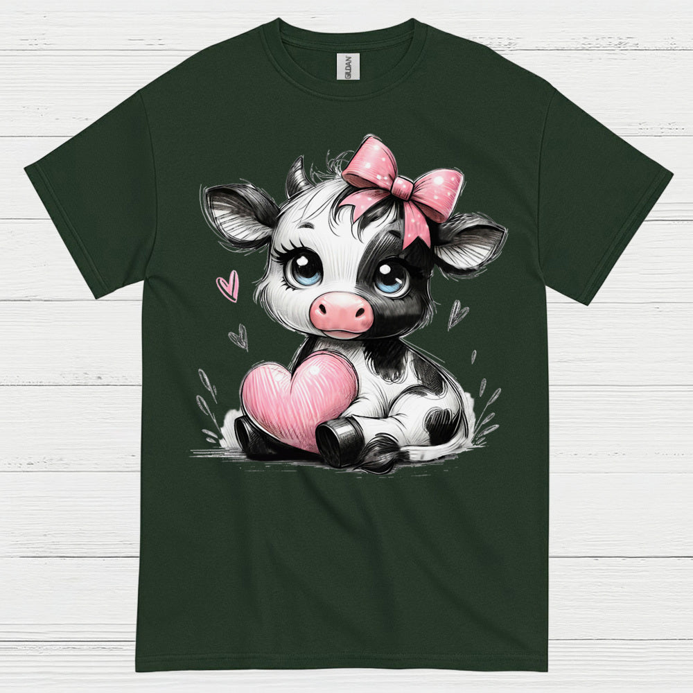 Cute Baby Cow Heart T Shirt