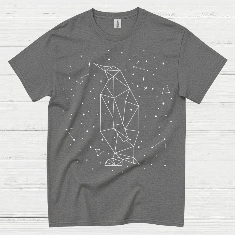 Geometric Penguin Constellation Minimal Art T Shirt