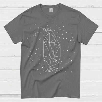 Geometric Penguin Constellation Minimal Art T Shirt