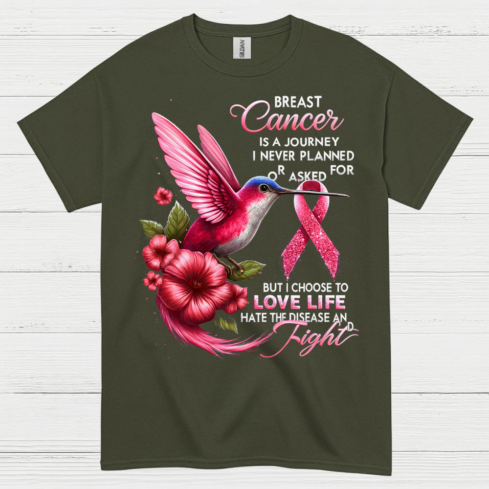 Breast Cancer Journey Inspirational Hummingbird T Shirt