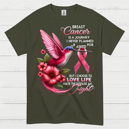 Breast Cancer Journey Inspirational Hummingbird T Shirt