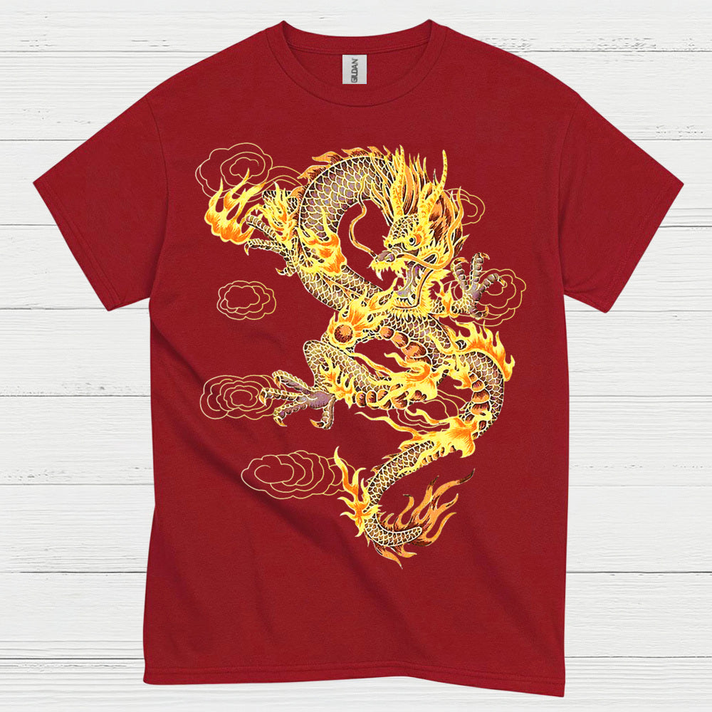 Golden Fire Dragon T Shirt
