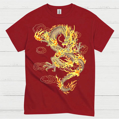 Golden Fire Dragon T Shirt
