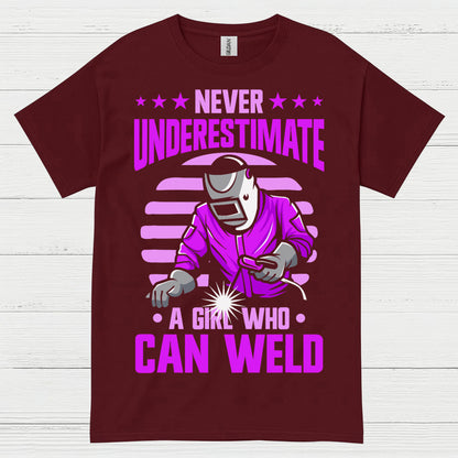 Never Underestimate A Girl Who Can Weld T Shirt