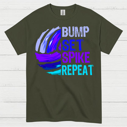 Bump Set Spike Repeat Volleyball T Shirt