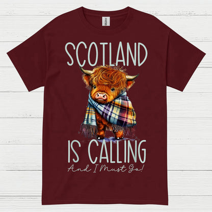 Scotland Is Calling Highland Cow T Shirt