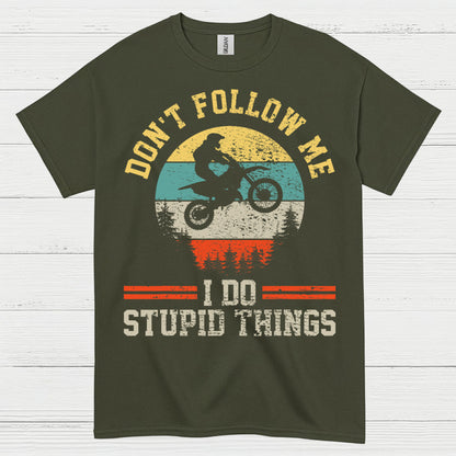 Funny Dont Follow Me Dirt Bike Rider T Shirt