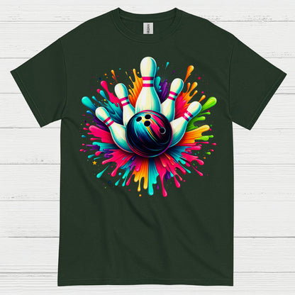 Bowling Chaos Glitch Humor T Shirt