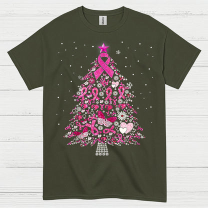 Breast Cancer Awareness Christmas Tree T Shirt
