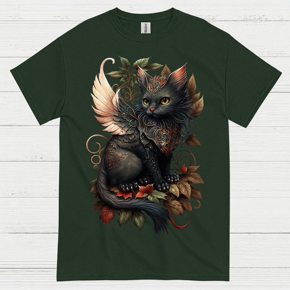 Mystical Winged Cat Dragon T Shirt