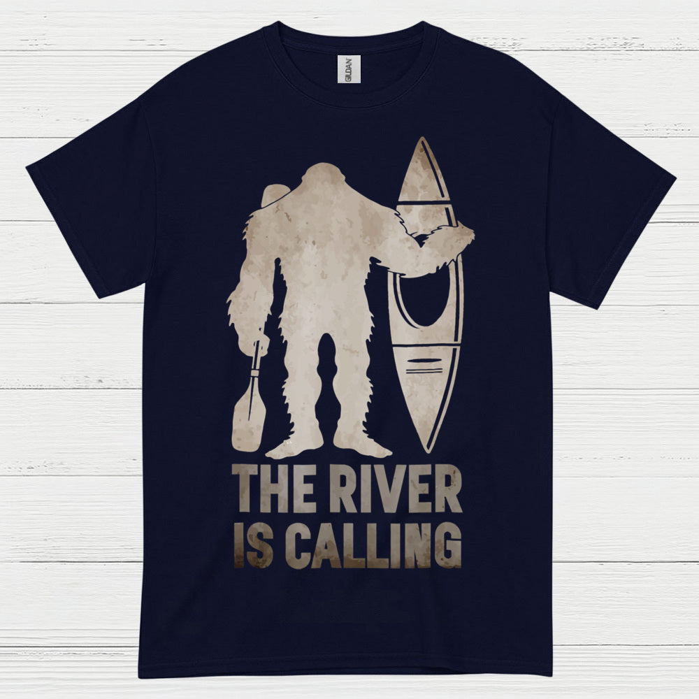 The River Is Calling Bigfoot Kayak T Shirt