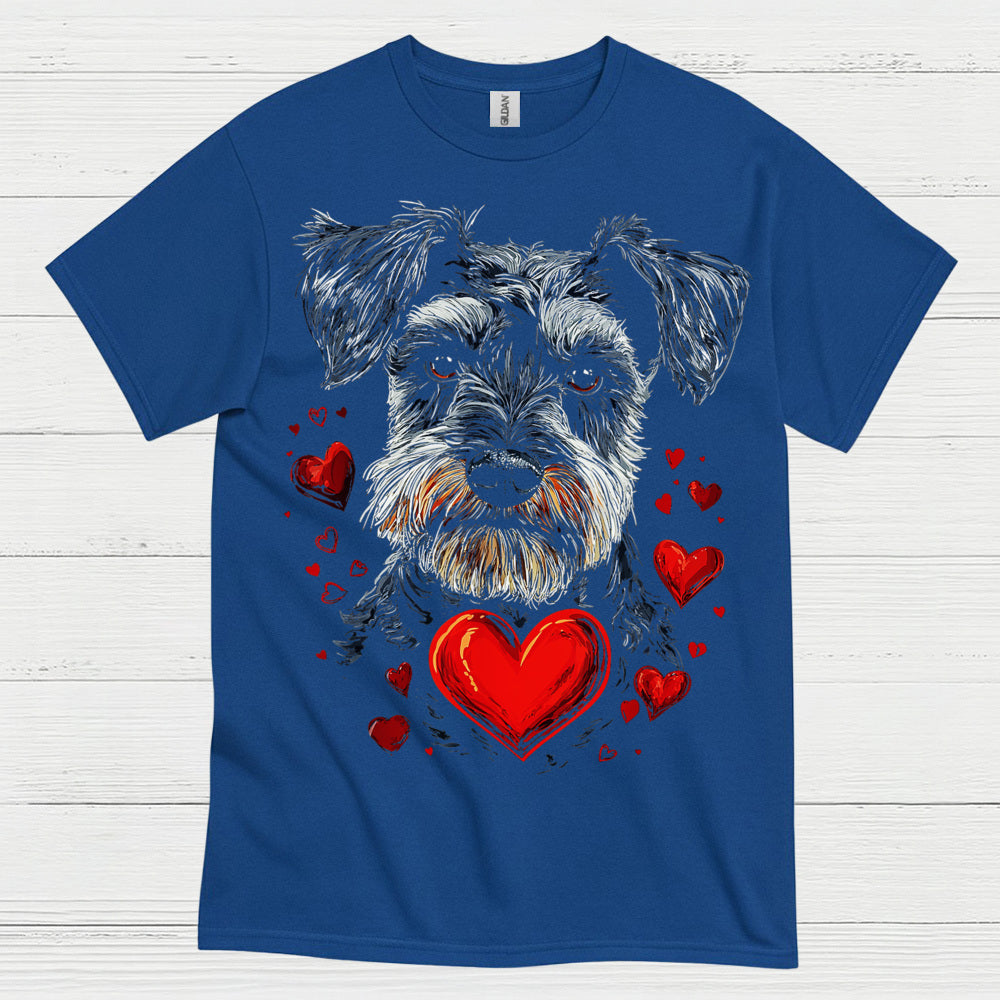 Schnauzer Love Heart Dog Lover T Shirt