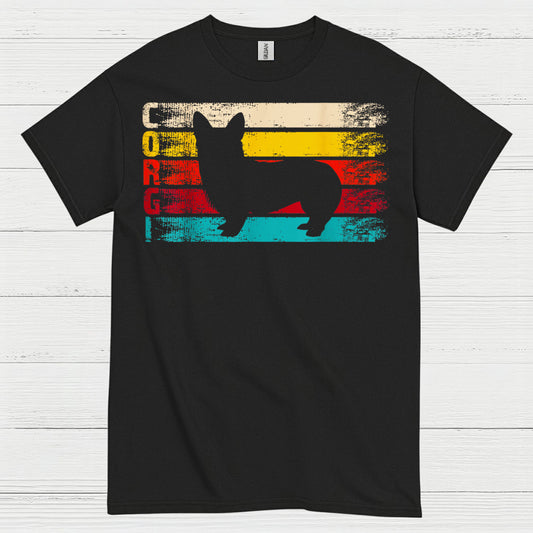 Retro Corgi Silhouette Vintage T Shirt