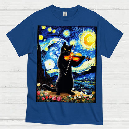 Artistic Cat Violin T Shirt