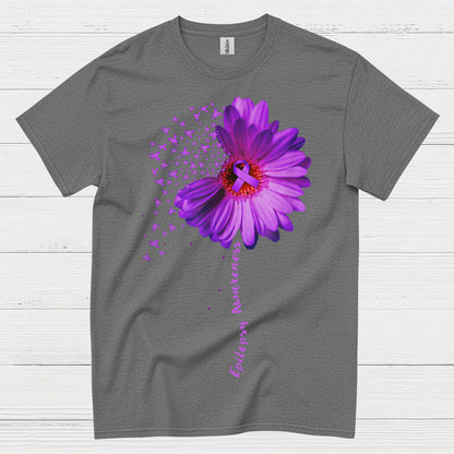 Purple Flower Epilepsy Awareness T Shirt