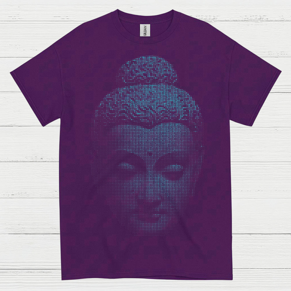 Digital Buddha Face Meditation T Shirt