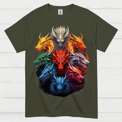 Colorful Dragon Heads T Shirt
