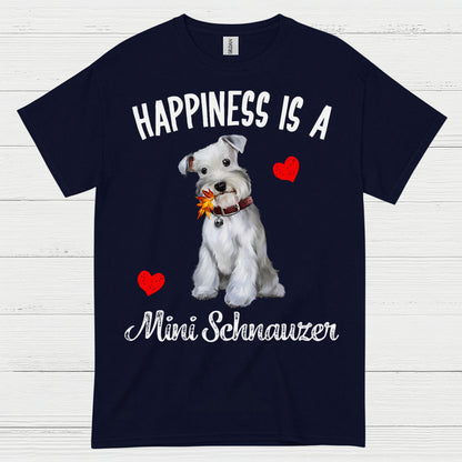 Happiness Is Mini Schnauzer Cute Dog T Shirt