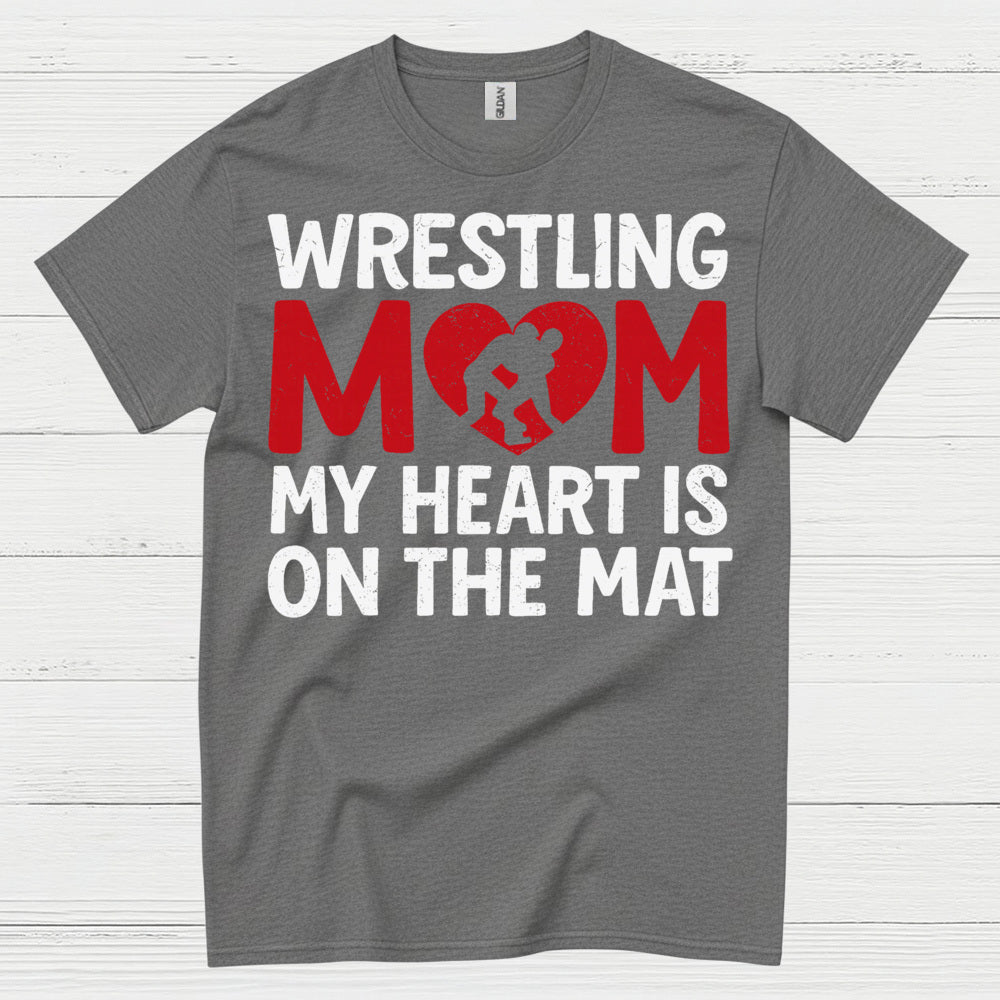 Wrestling Mom Heart On The Mat T Shirt