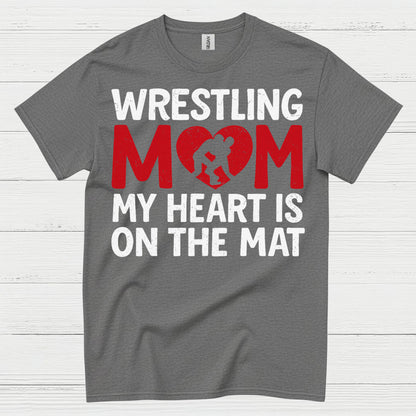 Wrestling Mom Heart On The Mat T Shirt